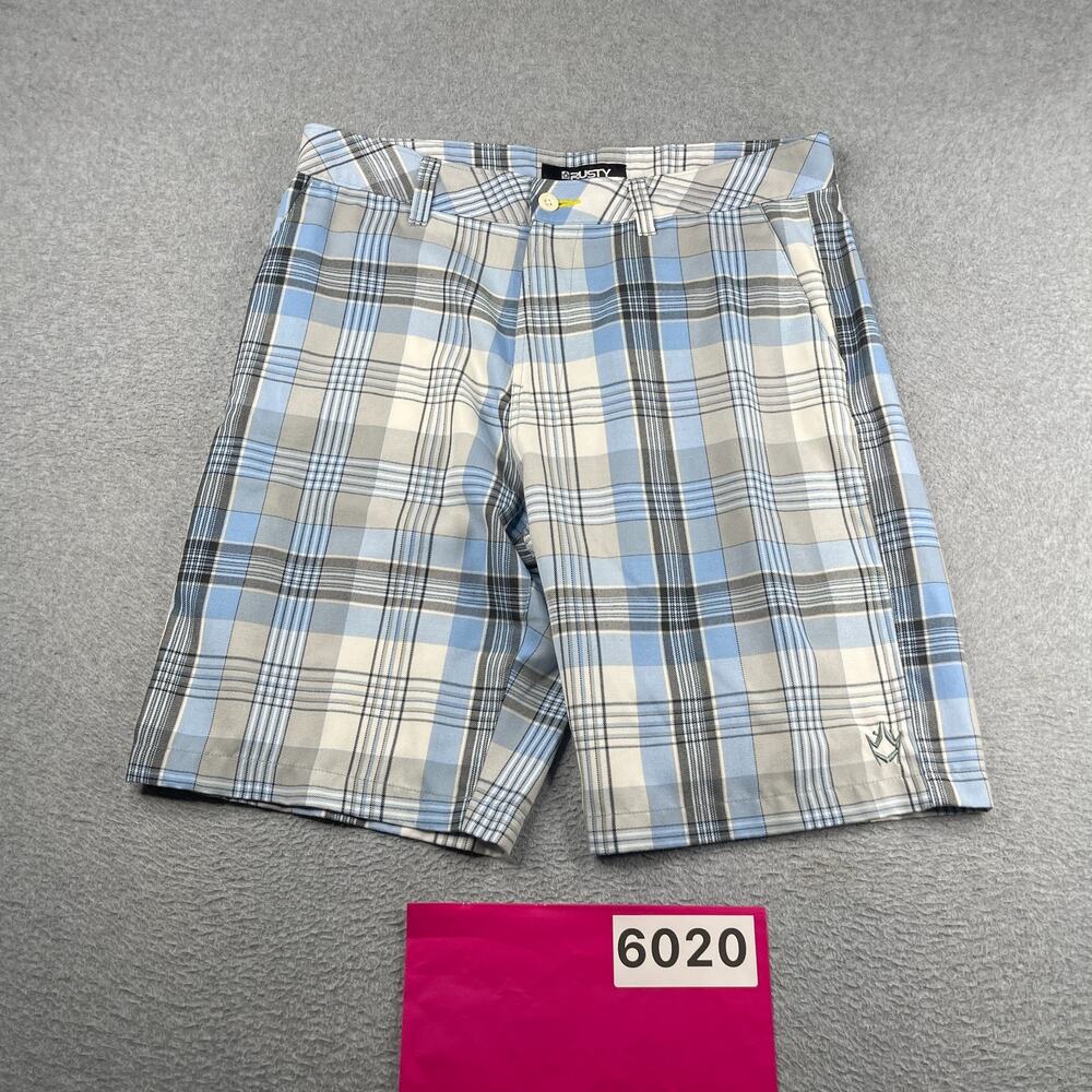 Rusty Casual Shorts Blue White Plaid Mens Size 36